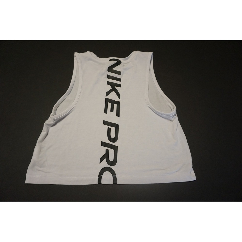 Nike Pro Dri-FIT Girls White Sleeveless Training Crop Tank Top Size Large M